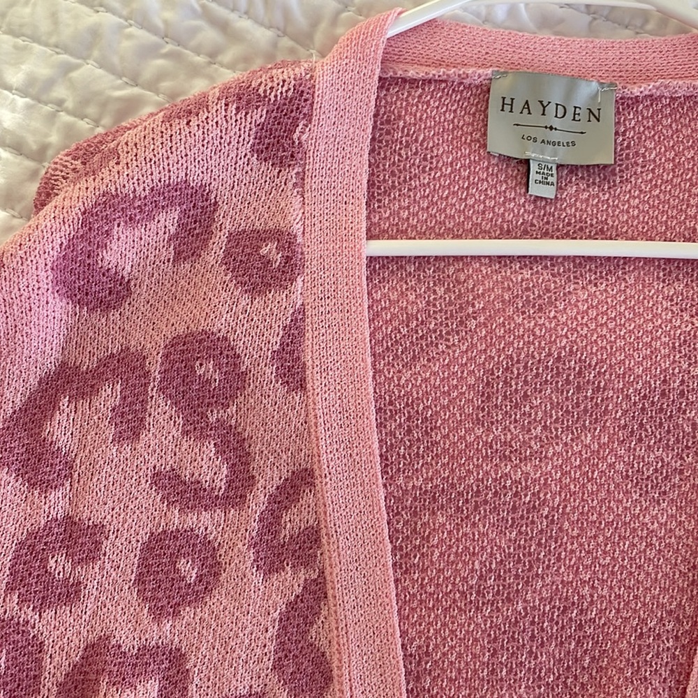 Pink Leopard Cardigan - Picture 2 of 4